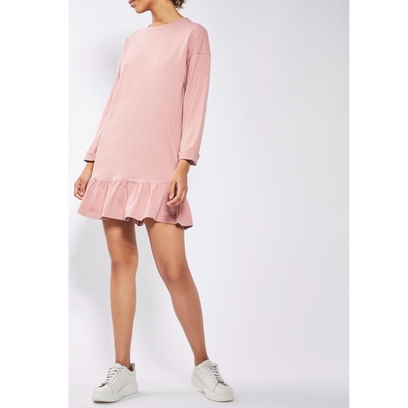 Topshop Dresses & Skirts - NWT Topshop Long Sleeve Ruffle Hem Tunic Dress